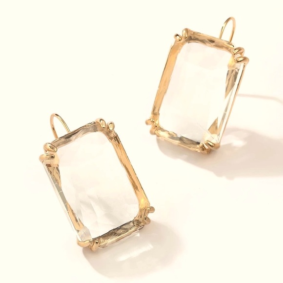 Zara Jewelry - 🍋2/$30 New Faceted Rectangle Drop Earrings